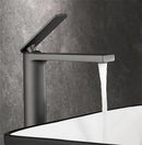 GobekUsa Gun Gray Waterfall Basin Faucet - Brass Hot Cold Sink Faucet