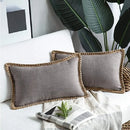 GobekUsa Linen Square Throw Pillow Covers Set - Home Decor for Sofa, Couch, Bed