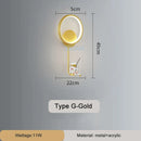 GobekUsa Astronaut Wall Lamp: Gold White Black Bedroom Decor Resin Wall Mount Light