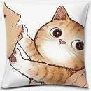 GobekUsa Cute Cat Kiss Love Cartoon Pillowcase for Home Decor