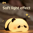 GobekUsa Cute Panda Silicone LED Night Light USB Rechargeable Timer Sleep Lamp