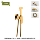 GobekUsa Bidet Faucet Shower Mixer: Cold Hot Water Tap, Brass, Square Sprayer Head