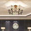 GobekUsa Crystal Rectangular Ceiling Light for Living Room, Bedroom, and Dining Room