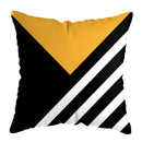 GobekUsa Geometric Deer Print Pillowcase 45x45cm - Yellow Home Decor
