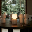 GobekUsa Apollo Mushroom Glass Table Lamp - White Glass Bedside Night Light