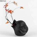 GobekUsa Black Vase Abstract Artwork Flowers Pots Desk Decoration Aesthetic Décor