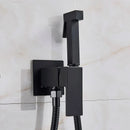 GobekUsa Bidet Shower Faucet Set: Matte Black Brass Hygienic Spray Tap with Hot/Cold Mixer