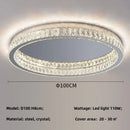 GobekUsa Crystal LED Ceiling Light Chrome Steel Chandelier - Dimmable Round Lamp