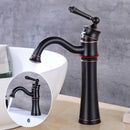 GobekUsa Black Brass Basin Faucet High Arch Single Handle Deck Mounted Mixer