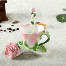 GobekUsa Enamel Rose Peony Floral Coffee Cup Wedding Birthday Gift