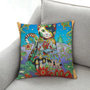 GobekUsa Cat Print Black Short Plush Pillowcase for Modern Living Room Décor