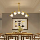 GobekUsa Gold Glass Ball LED Chandelier for Modern Minimal Decor in Kitchen, Bedroom