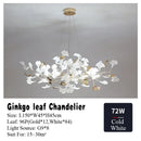GobekUsa Ginkgo Leaf Chandelier LED Pendant Light for Living Dining Bedroom