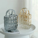 GobekUsa Clear Glass Vase Terrarium Handbag for Living Room Decoration