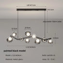 GobekUsa Glass Globe Black Led Pendant Chandelier - Nordic Style Dining Room Decor
