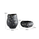 GobekUsa Black Resin Flower Pot Gold Accent Vase for Chic Home Decor