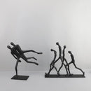 GobekUsa Iron Man Abstract Sculpture Black Metal Figurine Decor for Room Aesthetics