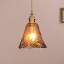 Retro Amber Glass Japanese-Style Pendant Light