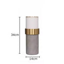GobekUsa Gold Cylinder Vase Leather Desk Decor Artificial Flower Arrangement