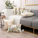 GobekUsa 3D Pink Flower Farmhouse Style Cushion Cover 45x45cm - Embroidered Sofa, Bed, Living Room