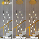GobekUsa Gold Crystal Raindrop Chandelier for Staircase Foyer