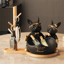 GobekUsa French Bulldog Butler Statue, Resin Animal Sculpture, Home & Office Decor Gift