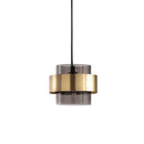 GobekUsa Gold Wrought Iron Hanging Lamp Glass Shade Suspended Pendant Light