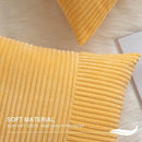 GobekUsa Corduroy Striped Patchwork Throw Pillow Covers Set, Farmhouse Style Yellow Classic Pillowcases