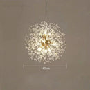 GobekUsa Dandelion Crystal Chandelier: Modern Nordic Style LED Pendant Light for Living Room