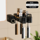 GobekUsa Inverted Toothbrush Holder with Automatic Toothpaste Squeezer & Makeup Storage Rack