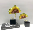 GobekUsa Ginkgo Leaf Metal Sculpture Home Decor Figurine