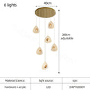 GobekUsa Golden Acrylic LED Chandeliers for Living Room, Large & Creative Design Villa Lighting