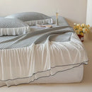 GobekUsa Cool Feeling 3-Piece Bedding Set - Solid Color Bedskirt, Bedspreads, Sheets & Pillowcases
