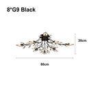 GobekUsa Crystal Leaf LED Ceiling Chandelier: Industrial Retro Home Decor Lighting