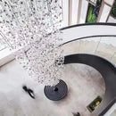 GobekUsa Crystal Chandelier: Modern LED Lighting Fixture for Staircase, Hallway, Lobby