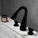GobekUsa Black & Gold Basin Faucet: 3 Hole Waterfall Bathroom Sink Tap, Total Brass