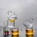 GobekUsa 2PC 120ml Glass Handle Coffee Cup Tea Mug Set for Milk Beer Juice