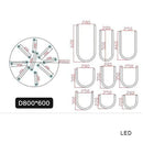 GobekUsa LED U Shape Chandelier Pendant Lamp Dimmable Ceiling Light