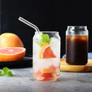 GobekUsa Can-Shaped Aesthetic Drinking Glasses Set with Lid and Straw
