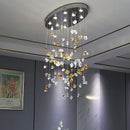 GobekUsa Crystal Dining Chandelier: Elegant Stone Decorative Lighting for Living Room