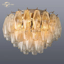 GobekUsa LED Glass Flushmount Ceiling Lamp Modern Round Fixture - Brass Finish
