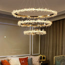 GobekUsa Golden Crystal LED Round Chandelier for Luxury Indoor Lighting