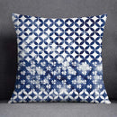 GobekUsa Blue Geometric Floral Design Pillowcase - Modern Home Decor Cushion Cover