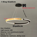 GobekUsa Black Gold LED Ceiling Chandelier Crystal Decorative Pendant Lamp for Dining Room Bedroom