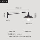GobekUsa Black LED Swing Arm Wall Lamp for Outdoor Decor in Bedroom, Balcony & Aisle