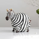 GobekUsa Cute Fat Zebra Resin Animal Figurine Sculpture Desktop Art Decoration