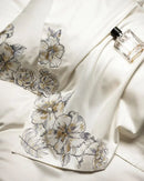 GobekUsa Luxe Embroidered Cotton Bedding Set: Duvet Cover, Pillowcases, Flat Sheet