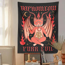 GobekUsa Cat Baphomeow Tapestry: Boho Witchcraft Moon Star Decor for Home & Dorm Room