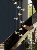 GobekUsa Butterfly Chandelier Staircase Suspended Loft Pendant Light for Living Room & Hallway