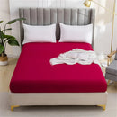 GobekUsa Brushed Fitted Mattress Cover with Deep Pockets – European Skin-Friendly, Durable Solid Bedding